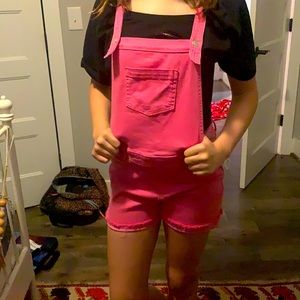 Pink overalls
